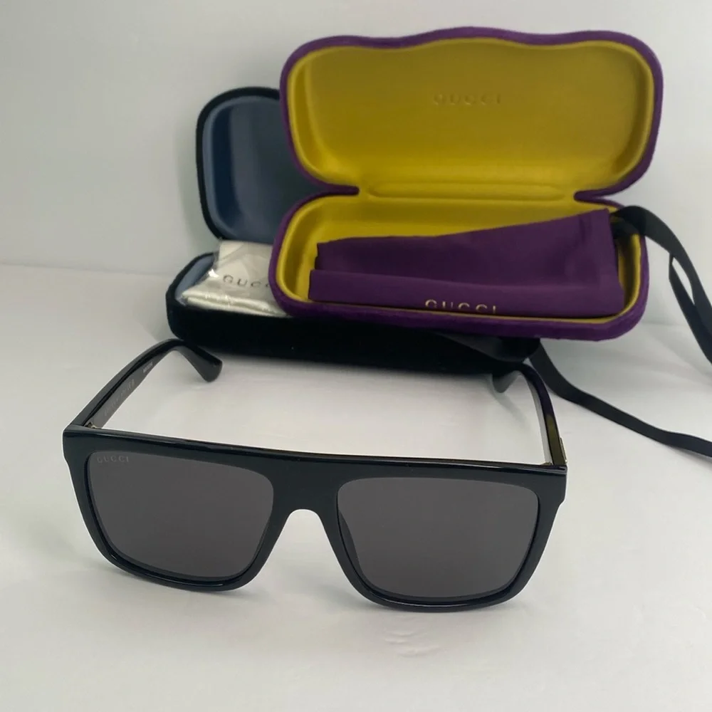💯- New  Authentic Gucci Grey Browline Men's Sunglasses GG0748S 001 59.